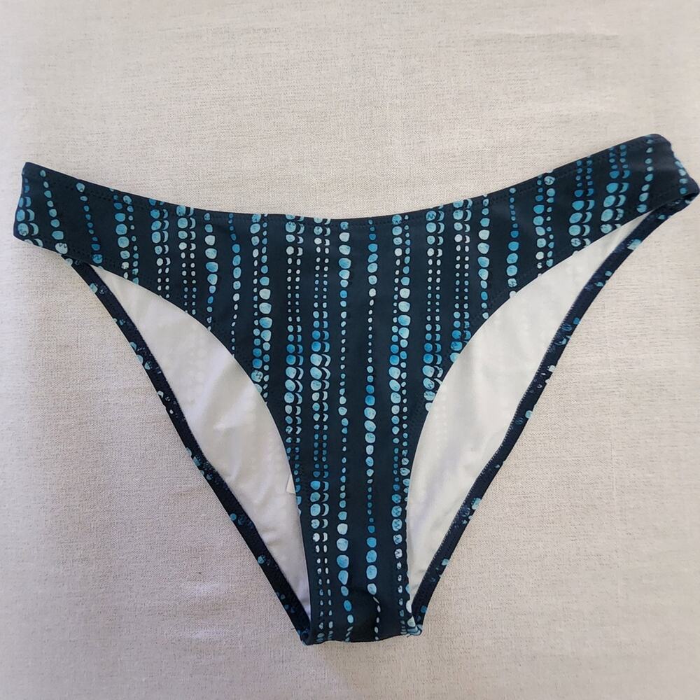 Cupshe Blue Dot Print Bikini Bottoms Size XXL – Mid Rise Swim Separate